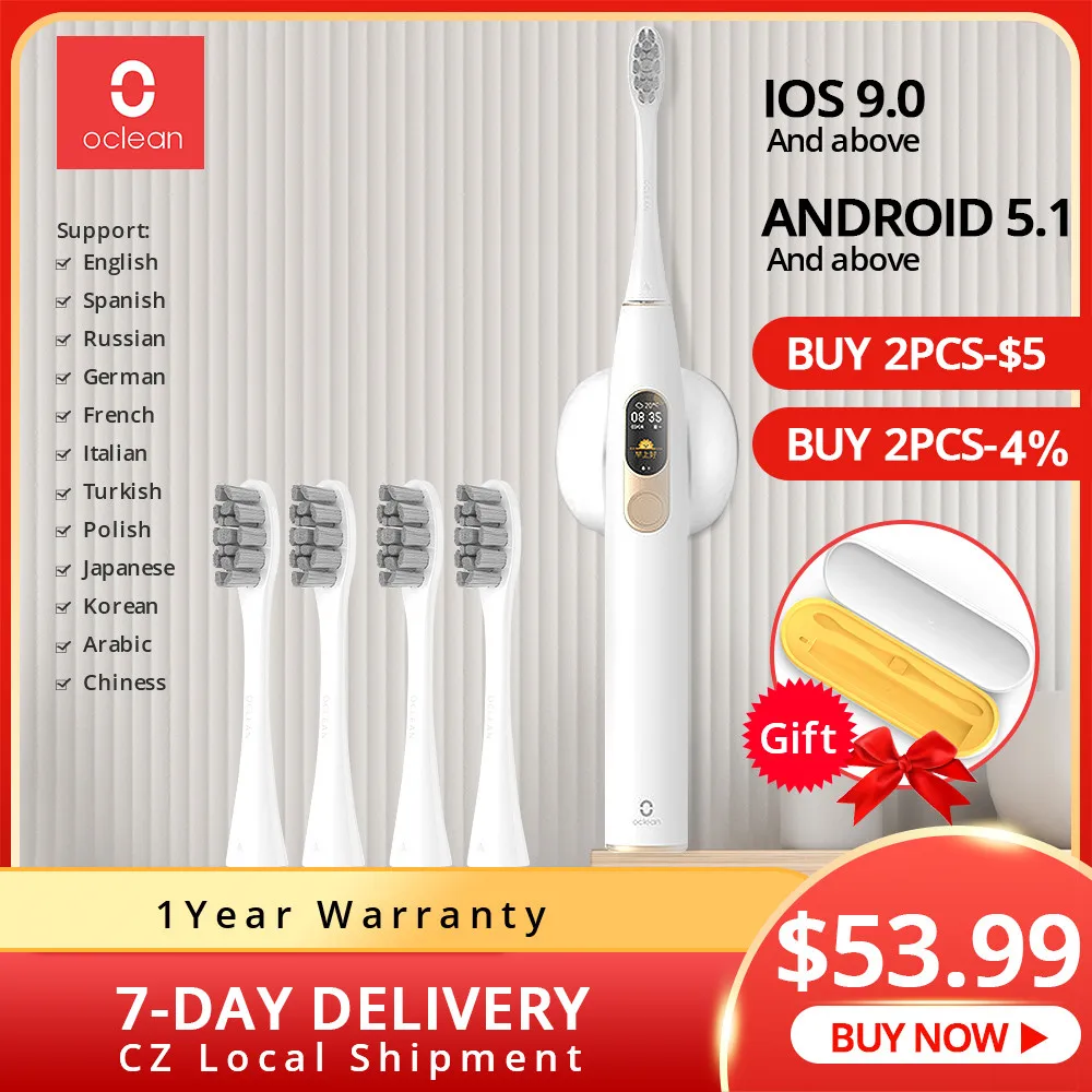 Global Version Oclean X Sonic Electric Toothbrush with 8Pcs Heads Waterproof Ultrasonic Fast Charging Color Screen Tooth Brush Global Version Oclean X Sonic Electric Toothbrush with 8Pcs Heads Waterproof Ultrasonic Fast Charging Color Screen Tooth Brush