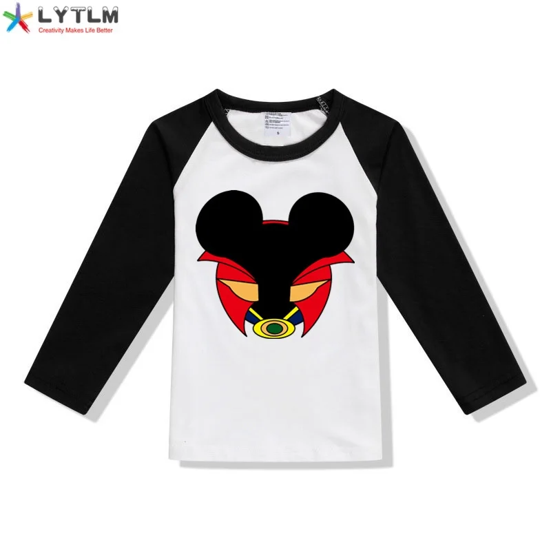 LYTLM Avengers T Shirt Boy Endgame Doctor Strange T-shirt Kids Anime Tee Shirt for Kids Toddler Girl Long Sleeve Tops Fall - Цвет: CX Raglan Black