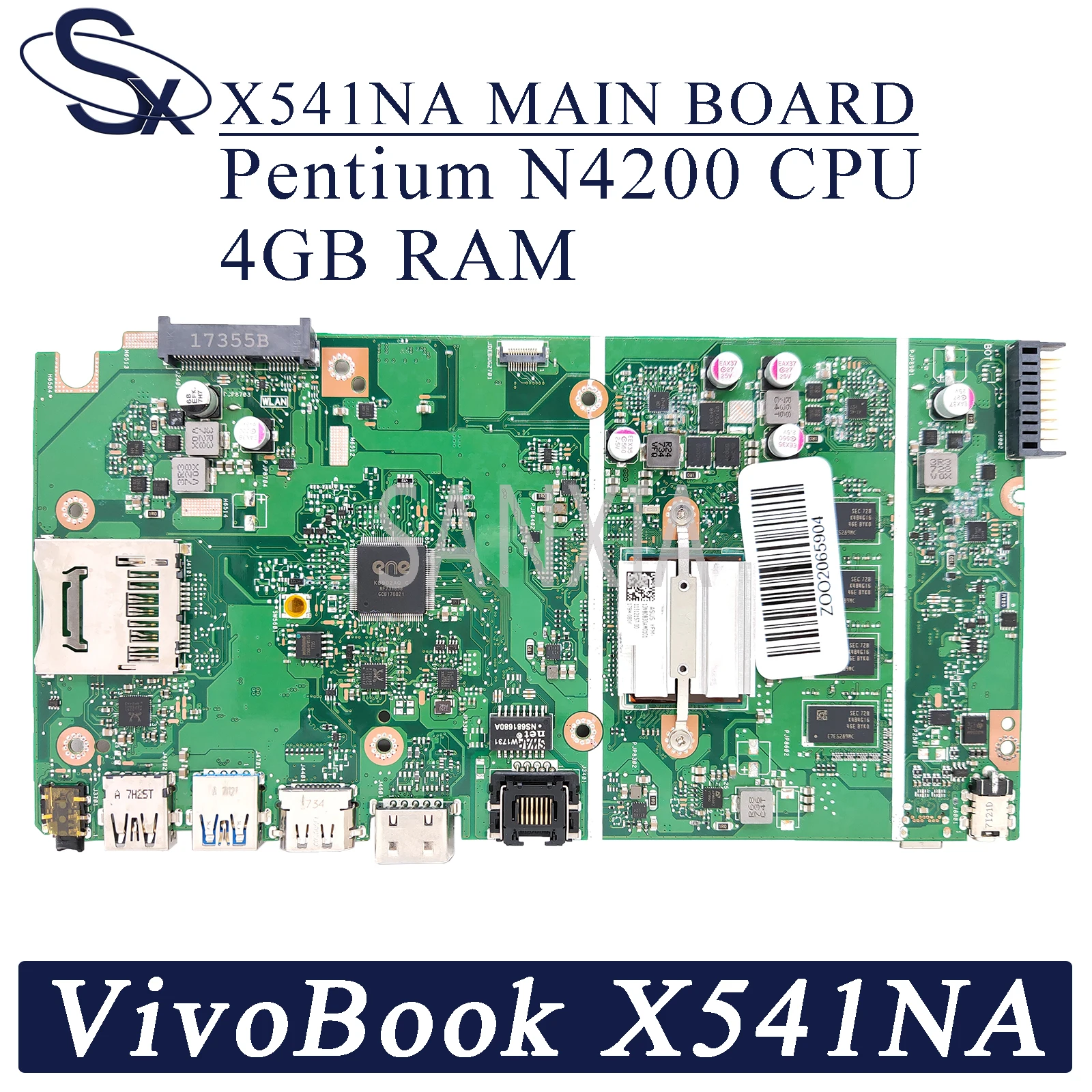 Материнская плата KEFU X541NA для ноутбука ASUS VivoBook Max X541N оригинальная материнская 4GB-RAM
