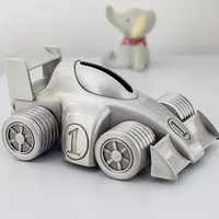 Vintage Racing Car Piggy Bank Creative Metal Alloy Money Bank Cute Coin Bank Coin Saving Pot Box with Stopper for Boy Kid 1