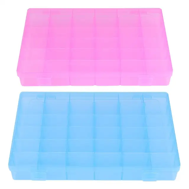36 Rács Átlátszó Műanyag Tároló Ékszerdoboz Rekesz Fülbevaló Doboz Ékszer Téglalap Tok