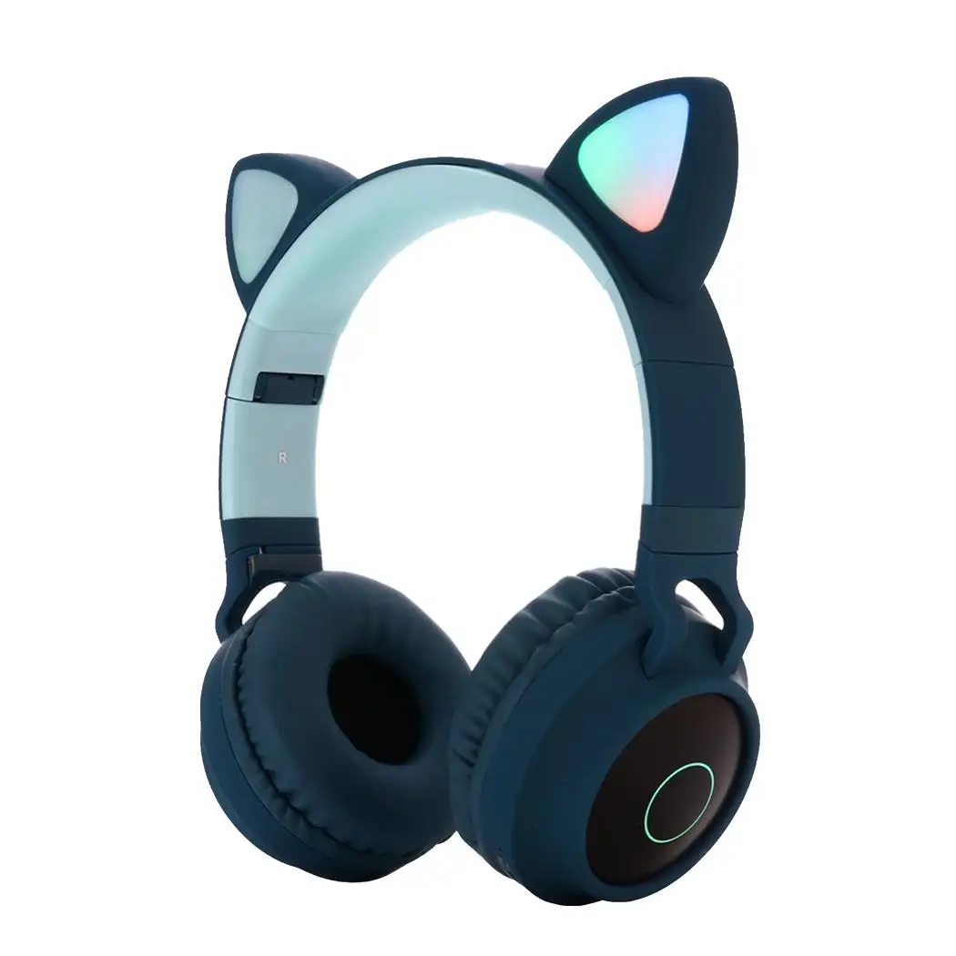 Cat Ear LED Bluetooth Stereo Headphones Game 400mAh Glowing Foldable Headset 32 104dB With 20-20.000Hz Mic