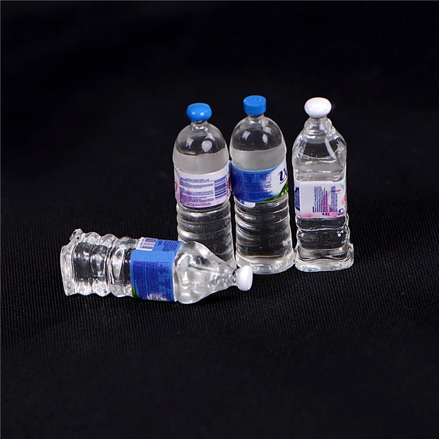 Miniature Water Bottles, Mini Water Bottles, Dollhouse Accessories 