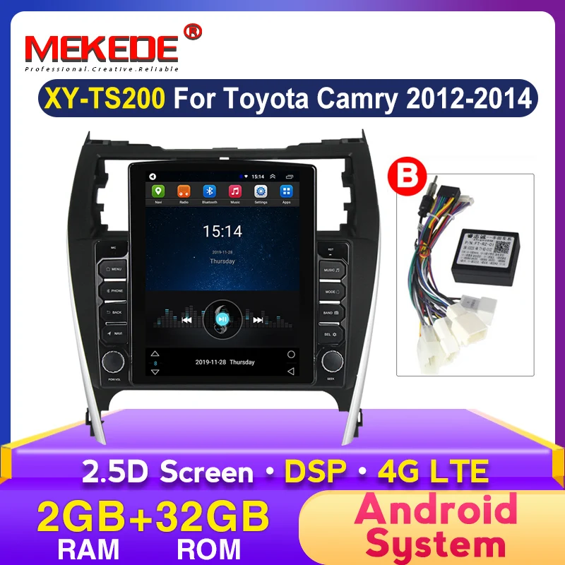 9''Tesla Android DSP Car Radio For Toyota Camry 2012 2013 2014 Multimedia Video Player Navigation GPS 2 Din Carplay 4Glte BT DVR |