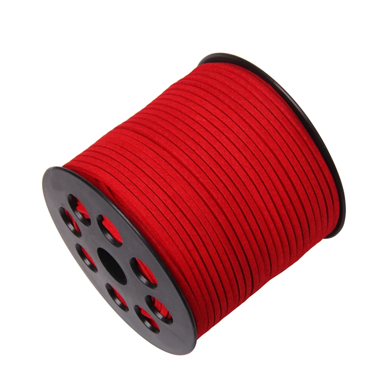 100M 2x1mm Flat Faux Suede Braided Cord Korean Velvet Leather Handmade Beading Bracelet For Jewelry String Making Supplies Gifts