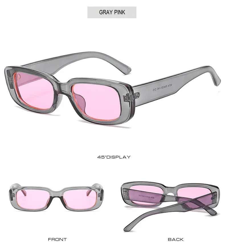 Classic Vintage Rectangle Sunglasses Women Brand Design Clear Blue Pink Green Lens Sun Glasses Female  Eyewear UV400_voghion.com