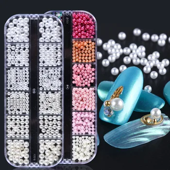 

Mixed Pearls For Nail Decorations White Mermaid Colorful 3D Nail Art Rhinestones Charms Designs Beads Jewelry Accessories TR785