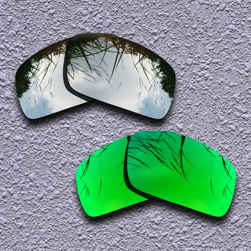 2 пары поляризованных сменных линз для солнцезащитных очков в форме бочка-несколько вариантов - Цвет линз: Silver-Green
