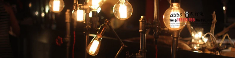 Оригинальная настольная лампа из железной трубы дешевая для робота в стиле ретро