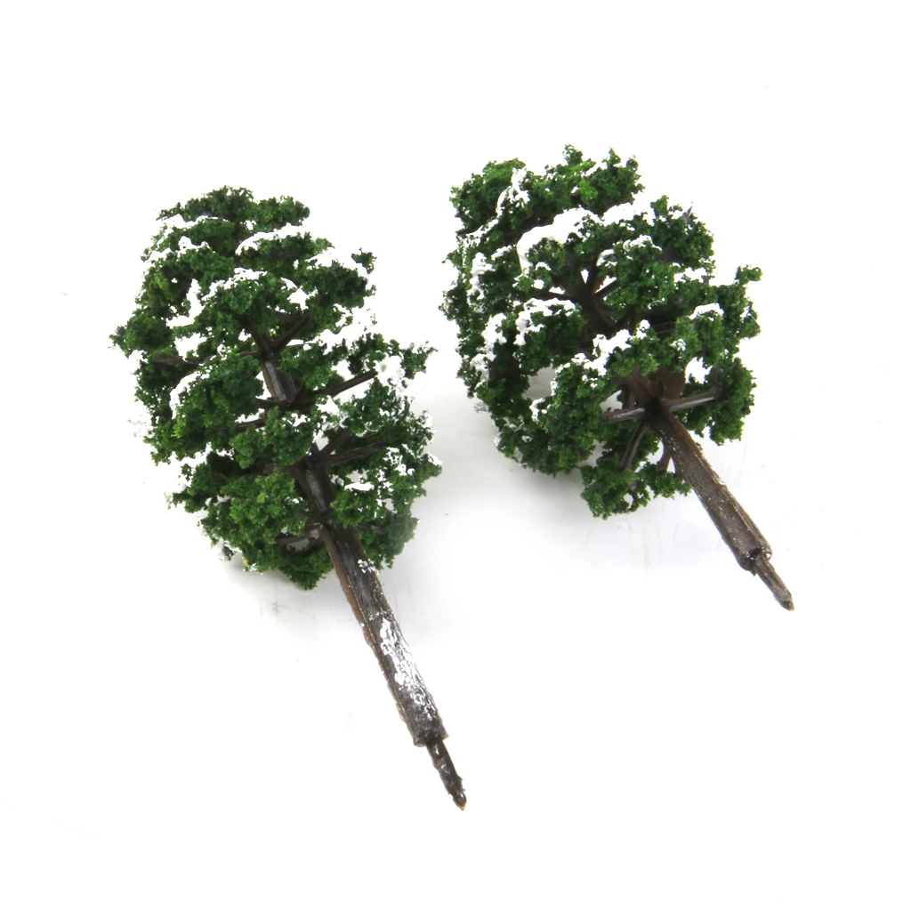 Pack of 20 Model Trees Railroad Snow Scenery 1:150 Deep Green