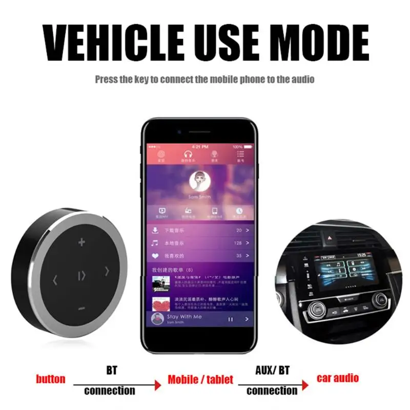 VODOOL Автомобильный руль беспроводной Bluetooth пульт дистанционного управления авто DVD медиа кнопка дистанционного управления Лер для iPhone iPad телефон планшет