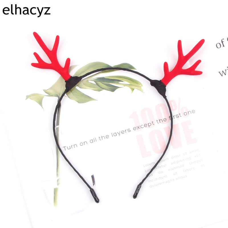 10Pcs/Lot NEW 2024 Classical Deer Antler Christmas Festival Women Headband Party Hairband For Girl Handmade Hair Accessories fine line harry socks christmas gift short girl s socks men s