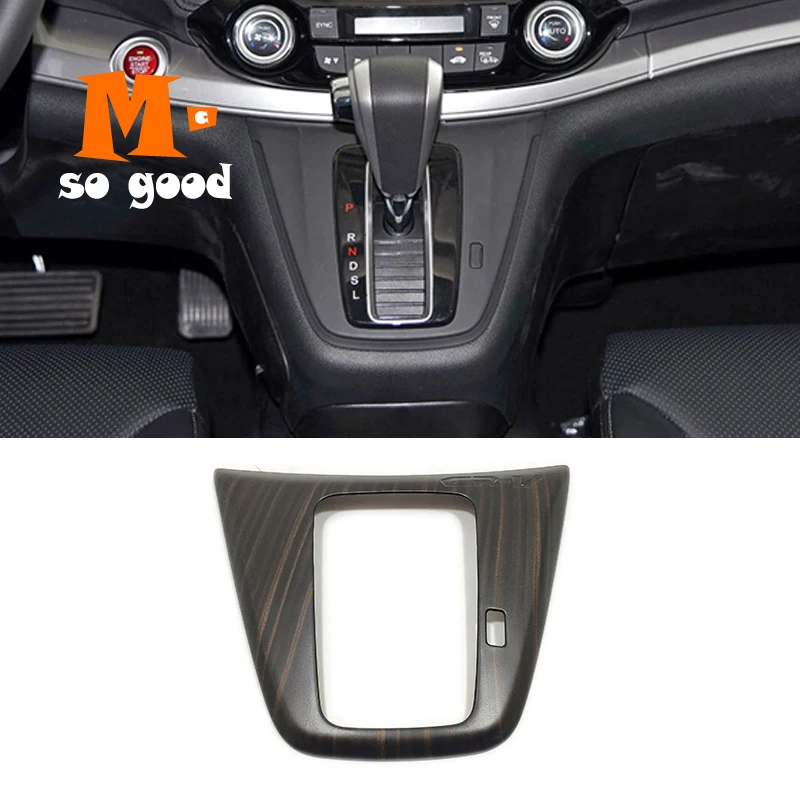 

2012 13 14 15 2016 for Honda CRV CR-V Wood Grain Car Gear Shift Lever Knob Panel Frame sticker Cover Trim styling Accessories