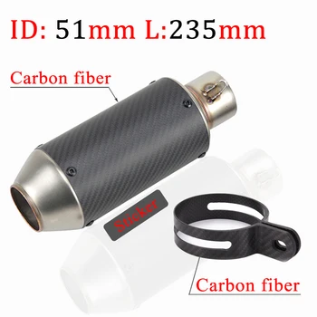 

For ER6N K7 GSXR600 Z1000 GY6 Z400 EX400 Universal Motorcycle exhaust Pipe carbon fiber Motorbike DB killer Modified Scooter