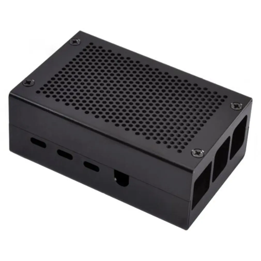 

For Raspberry Pi 4 Aluminum Case Black Shell Silver Box Metal Enclosure for RPI 4 Model B Replacement Box