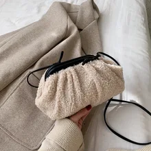 Шерстяная женская сумка новая роскошная брендовая дизайнерская модная облачная сумка через плечо сумка-мессенджер дамская сумка-клатч