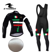 Eyessee, Зимняя Теплая Флисовая велосипедная одежда, профессиональная итальянская велосипедная одежда, одежда для горного велосипеда, набор Джерси, Ropa Ciclismo