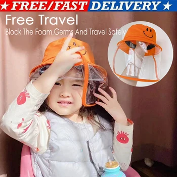 

Infant Kids Baby Girls Boys Fisherman Hat Protective Clear Face Shield Saliva-Proof Dust-Proof Sun Visor Cap