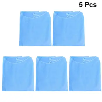 

5pcs Disposable Non-woven Apron Clothing Adjustable Dust-proof Protection Clothes for Beauty Salon - Size XXL (Sky-blue)