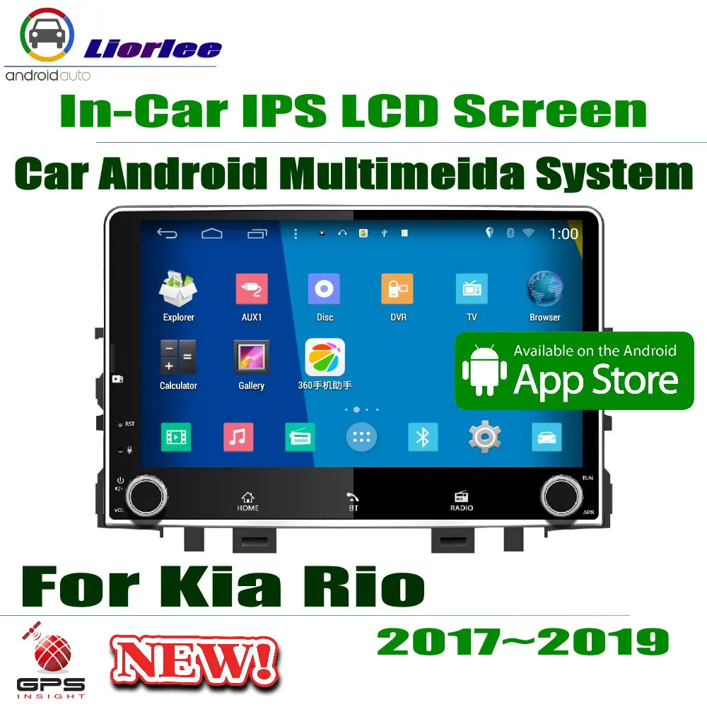 9 &quotHD 1080P IPS ЖК-экран Android 8 Core для Kia Rio (YB) 2017-2019 Автомагнитола BT 3G/4G WIFI AUX USB GPS Navi