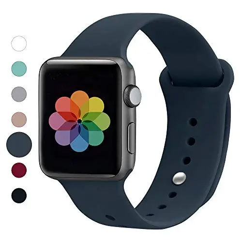 Спортивный силиконовый ремешок для Apple Watch, версии 4/3/2/1, сменный ремешок для наручных часов, ремешок для наручных часов для Apple Watch 42 мм, 38 мм - Цвет ремешка: Midnight Blue