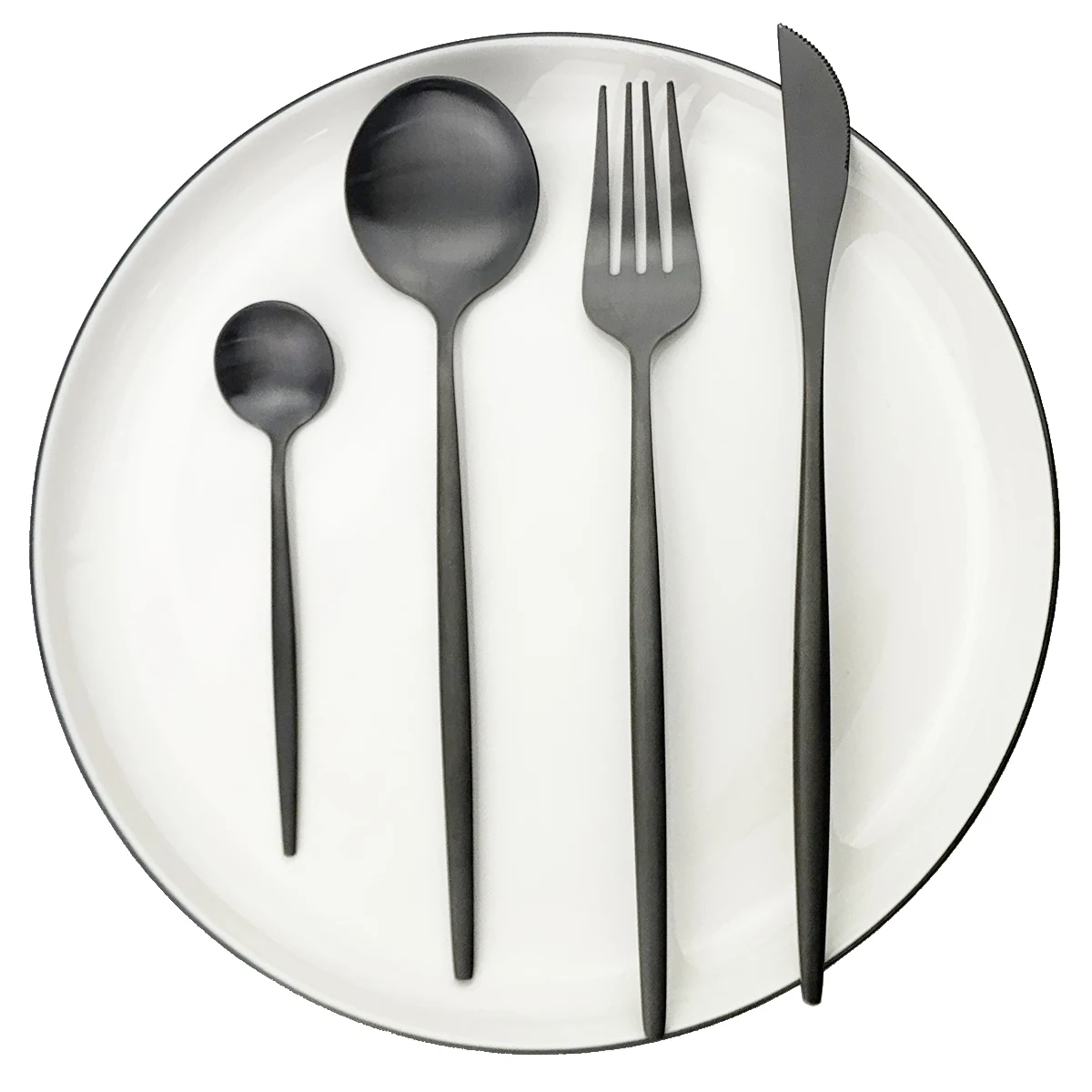 4set/16pcs Black Cutlery Set Stainless Steel Dinnerware Knives Fork Coffee Spoon Dinner Kitchen Silverware Tableware | Дом и сад