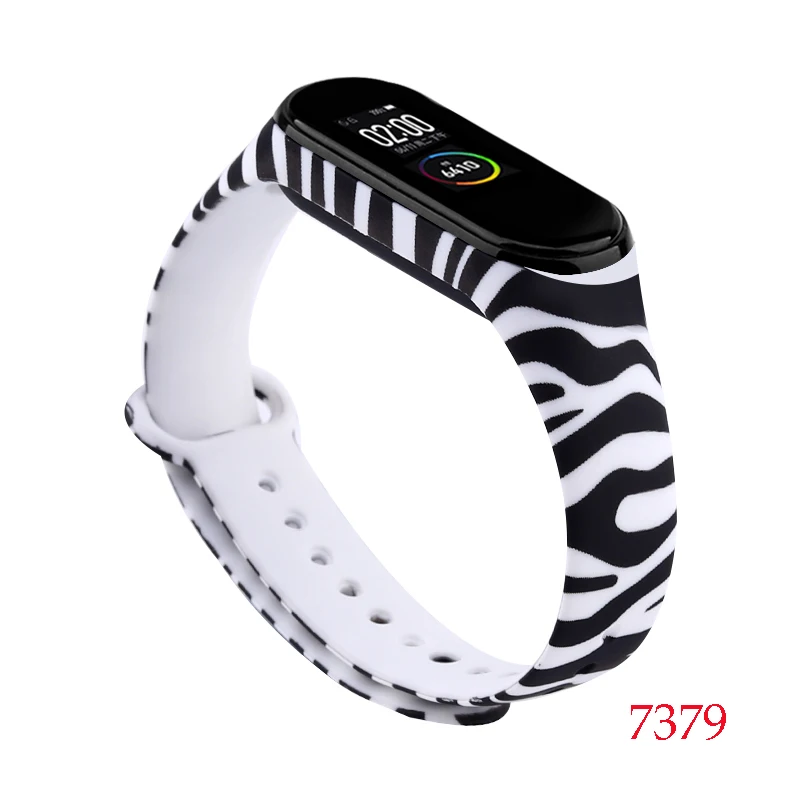 Для Xiaomi Mi Band 4/3 ремешок Металлическая пряжка силиконовый браслет аксессуары miband 3 браслет Miband 4 ремешок для часов М - Цвет: 7379
