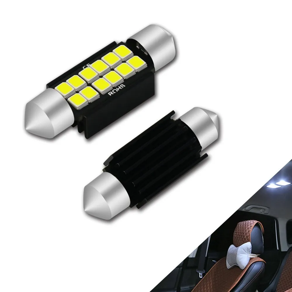 2 шт. Автомобильный светодиодный светильник 28 мм 39 мм 41 мм 2835 Smd C5w C10w автомобильная лампа Внутреннее освещение внешнее освещение белый 10-30 в