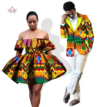 

Summer Women Dresses and Men's Blazer Ankara Women African Print Clothing Dashiki Maxi Dress Plus Size Africa Clothing WYQ53