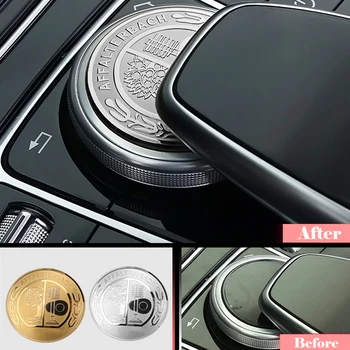 

47mm Multimedia Button Sticker Center Console Sticker for AMG Mercedes Benz W212 W210 W205 W176 W246 GLC GLE CLA CLS AMG Sticker
