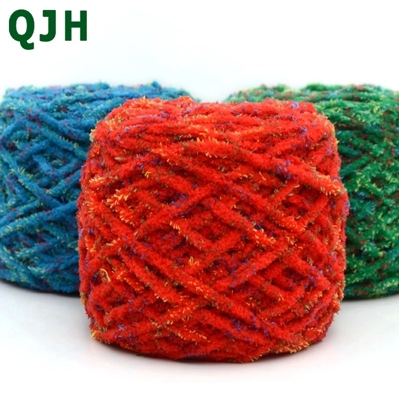 

QJH Mixed Color Coral Velvet DIY Scarf Sweater Wool Shoes&Blanket Hand-knitted Yarn Color Lights Moonlight Woolen Line