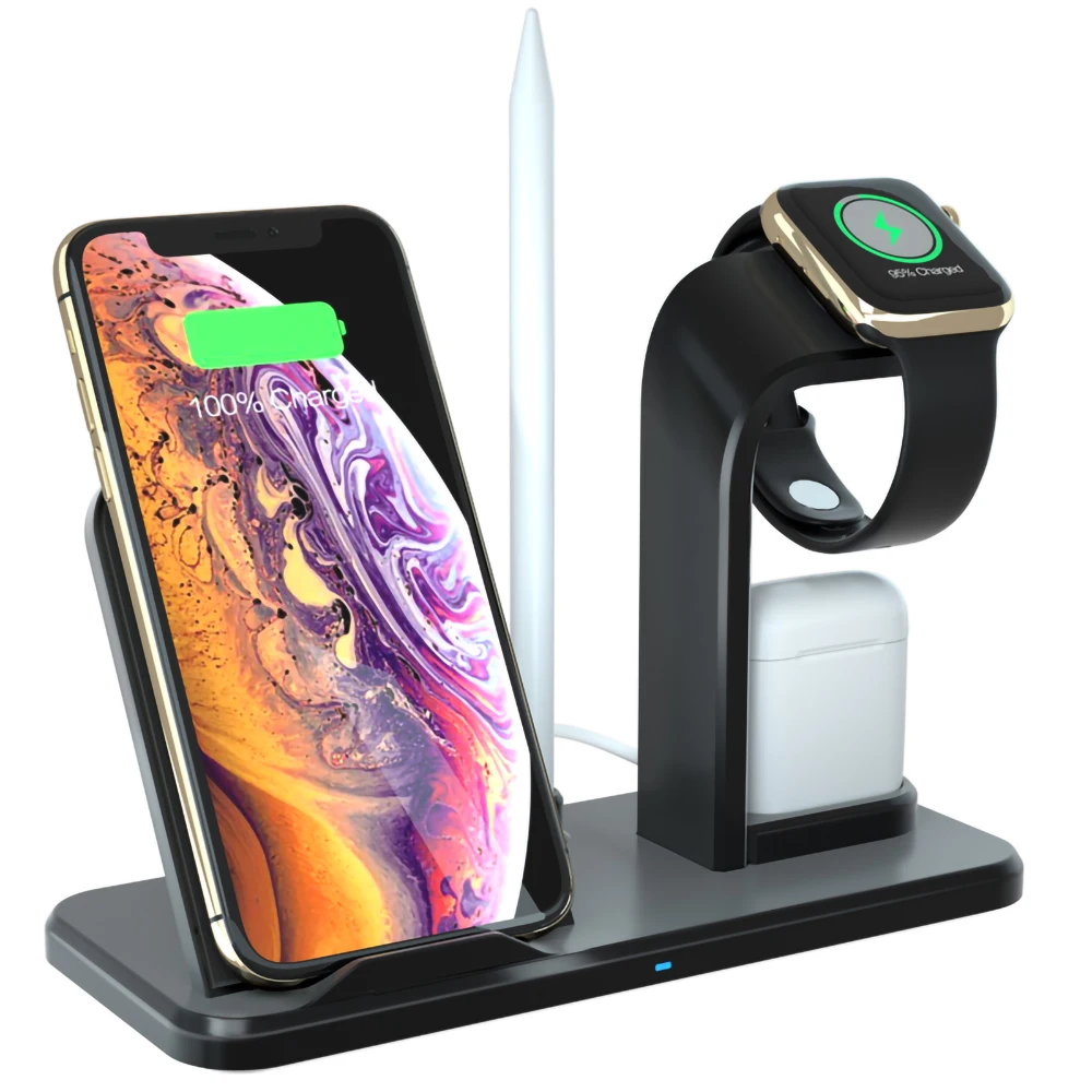 Беспроводное зарядное устройство 3 в 1 подставка для iPhone AirPods зарядная док станция