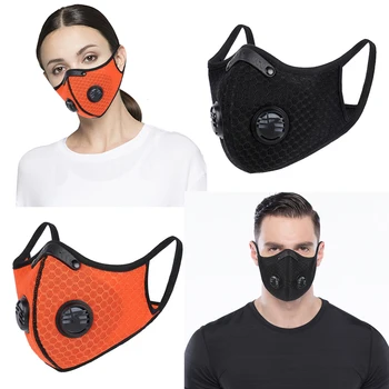 

20 Pieces Mouth Cover Protective Face Cover Anti-Dirt Double Air Breathing Valve Windproof Face Protection for Running Cycling
