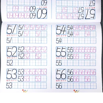 

Books 0-100 Beginner Pure Digital Pencil Description Practice Copybook Children Ladder Trace Red Basic Writing Book Libros Livro