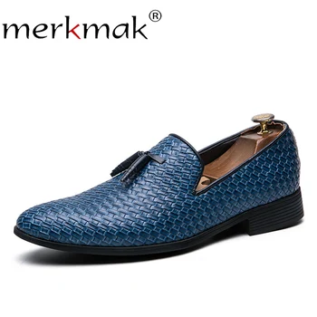 

Merkmak Tassel Men Loafers Shoes Leather Shoes Man Casual Formal Male Wedding Party Brogue Shoes Business Footwear Big Size38-48