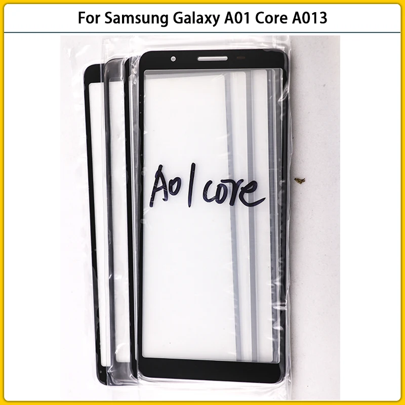

10PCS For Samsung Galaxy A01 Core A013 SM-A013F/DS Touch Screen LCD Front Glass Panel Lens Touchscreen Cover Glass OCA Replace
