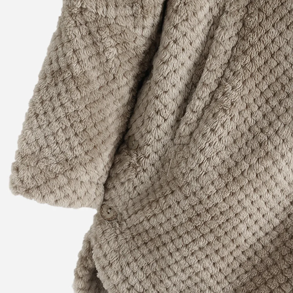 Зимнее пальто, женское меховое пальто размера плюс, флисовое, с длинным рукавом, на пуговицах, с карманом, с капюшоном, плюшевое пальто Kamizelka Futerko 9m3
