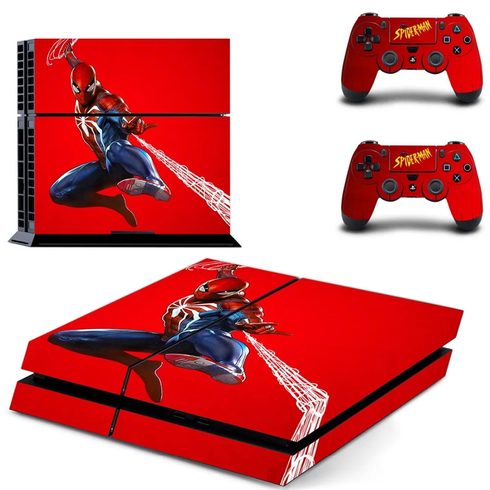 Человек-паук полное покрытие лицевые панели наклейка для PS4 Наклейка для playstation 4 консоль и контроллеры наклейка для PS4 виниловая наклейка