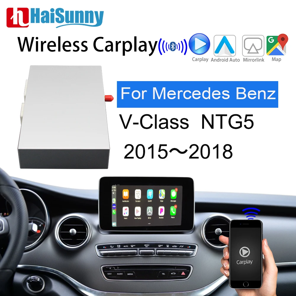

Aftermarket Wireless Carplay for Mercedes V-Class 2015-2018 Multimedia Decoder Car play Retrofit Original Screen Rear Camera