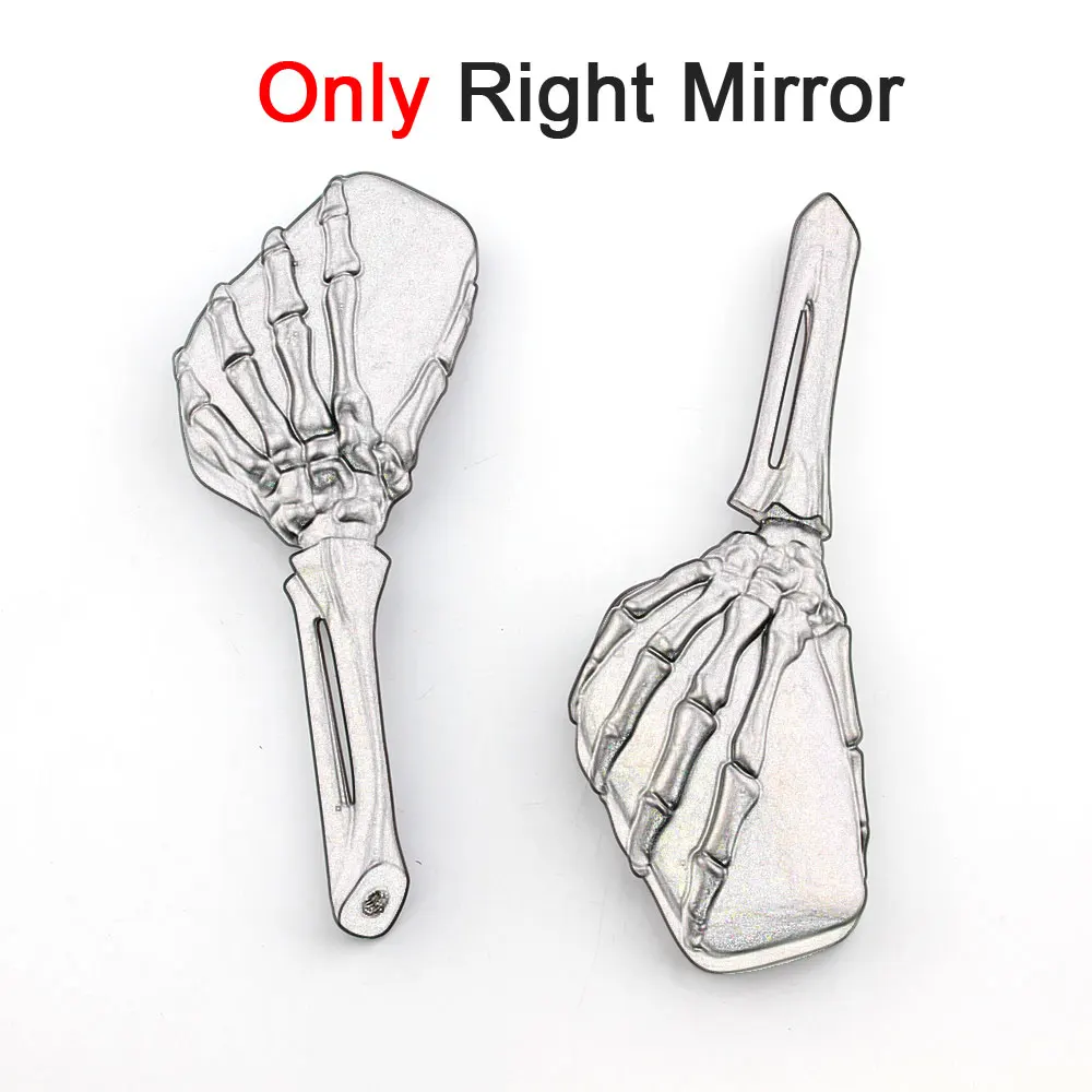 Only Right Mirror Универсальные зеркала для мотоциклов Череп Скелет Зеркало заднего вида для Harley Touring ультраклассический Electra Street Glide Road King - Цвет: Only Right Mirror