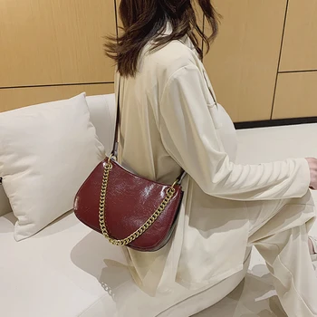 

Women PU Leather Crossbody Bags Fashion Design Chain Shoulder Messenger Bag Women Handbags 2020 New Casual Tote Bag for Female