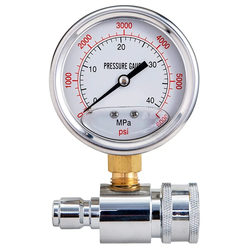 6000 PSI Stainless High Pressure Washer Pressure Gauge Fitting 3/8in 