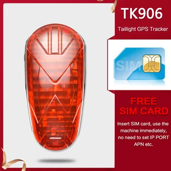 

Bike GPS Tracker TK906 300 Hours Standby Waterproof LED Tail Light Emergency Tracking Historical Route Checking Device Locator