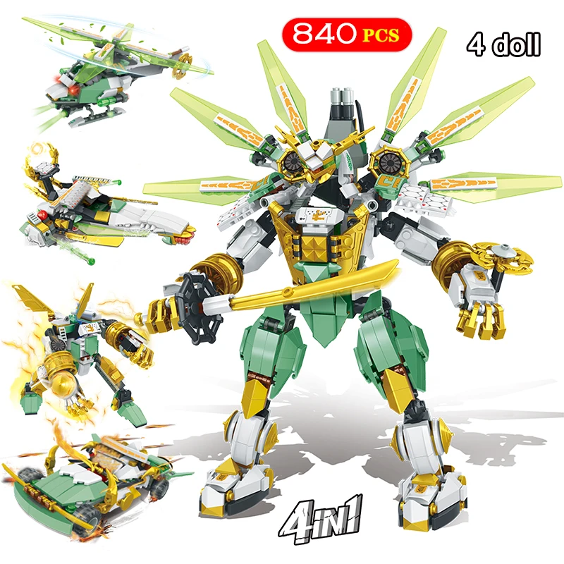 Новый конструктор Ninjagoed Lloyd's Titan Mecha Spinjitzu набор строительных блоков модель