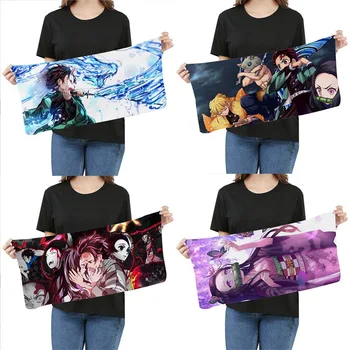 

Anime Demon Slayer:Kimetsu No Yaiba Bath Towel Kamado Tanjirou Kamado Nezuko Agatsuma Zenitsu Figure Doll Beach Towel 35X75cm