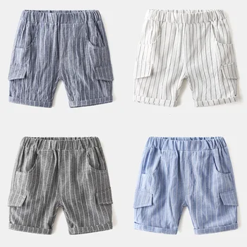 

Little Boy's Stripe Short Pants Summer Children Fashion Cotton Shorts For Baby Boys Kids Beach Short Trousers 2-8 Years Old