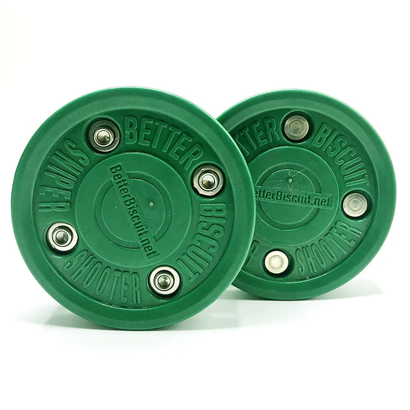 Green Biscuit Roller Puck Hockey Plastic Street-Recreational for And Off-Ice Practice