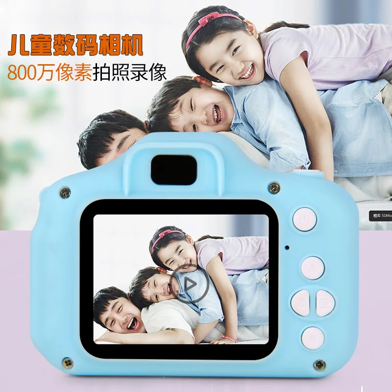 

Baby Blue Children Digital Camera Ready Photo Shoot Baby Mini High-definition Cartoon Small Single-lens Reflex Camera-Video