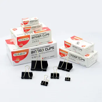 

12 pcs/lot Kawai 41mm Binder Clip Cute Black Paper Clamp Memo Clip Photo Holder Note Folder Office School Binding Supplies