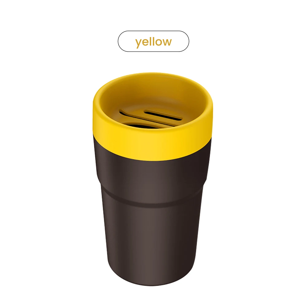 Yellow AOSHIKE Универсальный Автомобильный ящик для хранения четыре в одном многофункциональный Монетный держатель для карт мусорный контейнер Авто Органайзер чашка авто аксессуары - Название цвета: Yellow